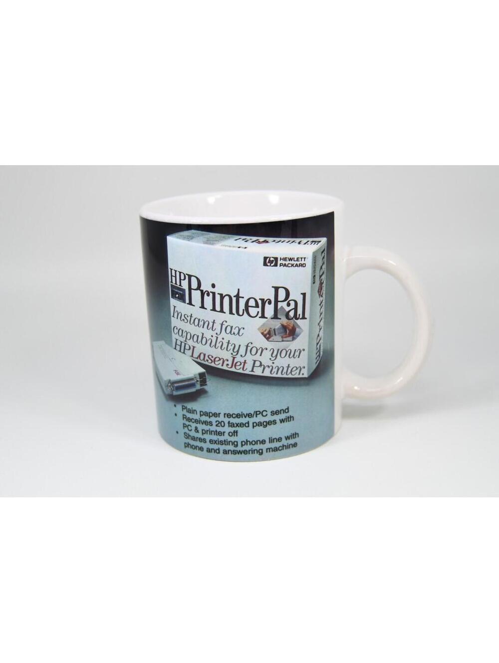 Hewlett Packard HP Computers Advertising Coffee Mug Cup Printer Pal Fax VTG